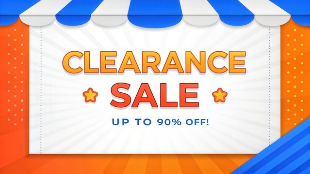 Exciting clearance sale promotion online store digital offer bright colors eye-catching viewpoint huge discounts!
