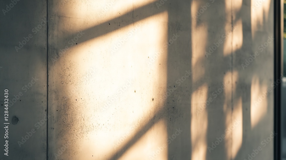 Leinwandbilder artistic shadow patterns on a textured concrete wall highlighting the play of light and shadows in a