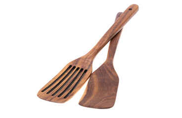 wooden spatulas isolated