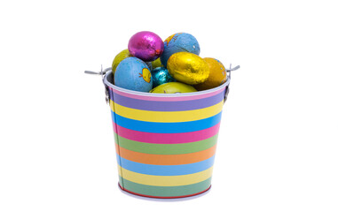 easter chocolate eggs with bunny