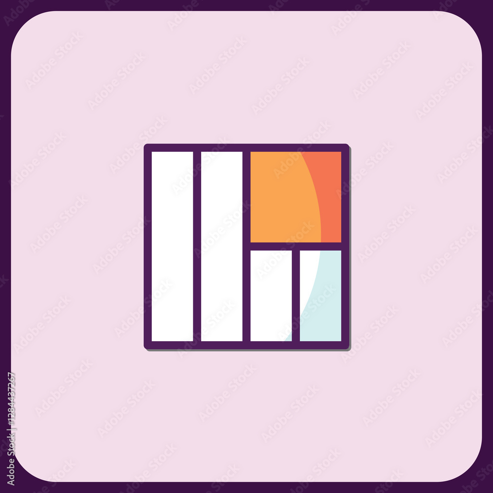 Aufkleber abstract geometric icon design with color blocks
