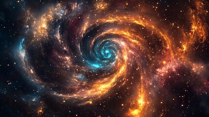 Fototapeta premium Colorful vortex energy and cosmic galaxy spiral waves