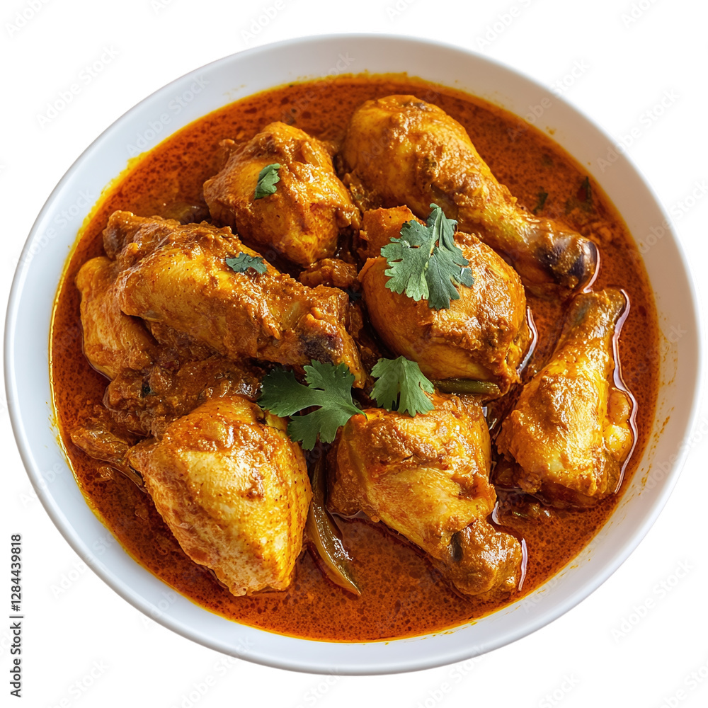 Poster chicken curry isolated on transparent background generative ai