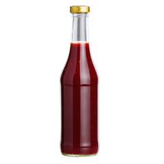 Bottle of red sauce isolated on transparent background