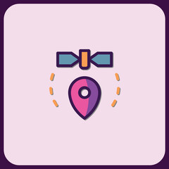 Satellite Tracking Location Pinpoint Icon Design