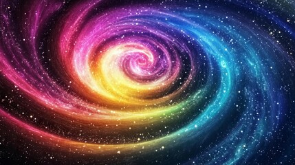 Fototapeta premium Digital vortex of swirling galaxy energy