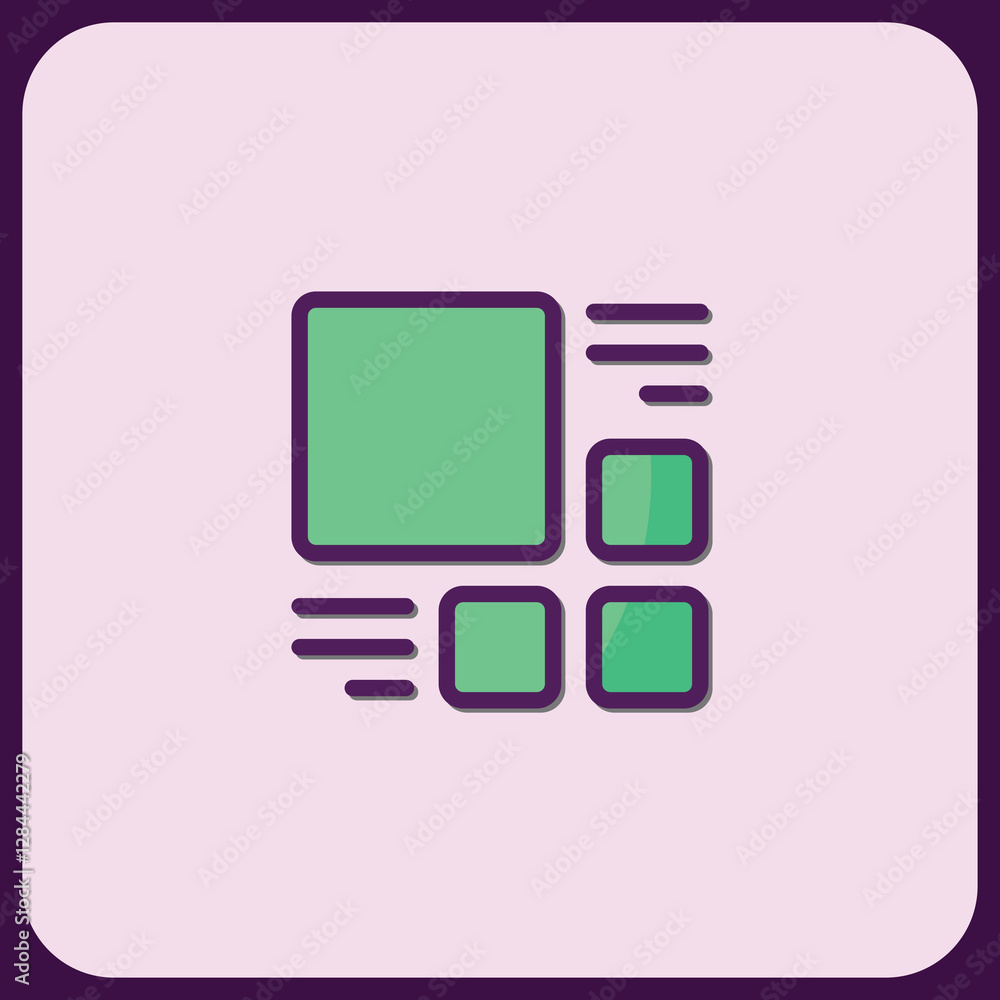 Poster modular design element: abstract green icon set