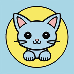cute cat sticker icon