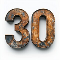 30th letter anniversary 3d concept design