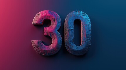 30th letter anniversary 3d concept design