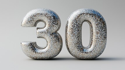 30th letter anniversary 3d concept design