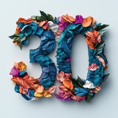 30th letter anniversary 3d concept design