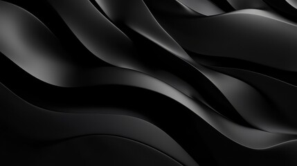 Fototapeta premium Abstract black waves create a smooth, fluid pattern with a modern aesthetic.