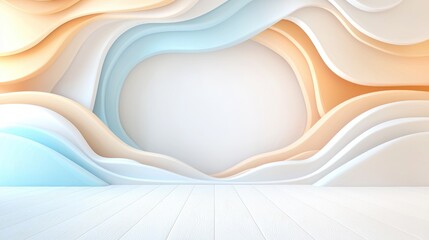 Obraz premium Abstract pastel waves wall interior design