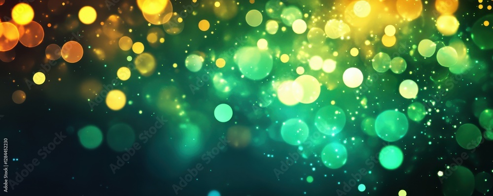 Poster colorful bokeh lights creating a vibrant abstract background with glowing circles