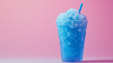 Crushed ice slush drink with tropical fruits