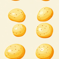 Fototapeta premium Colorful and playful potato pattern design with various shapes and sizes suitable for kitchen decor and food-themed projects