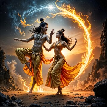 🔥 Cosmic Dance of Souls 🌙 (Shiva & Parvati Tandava)
