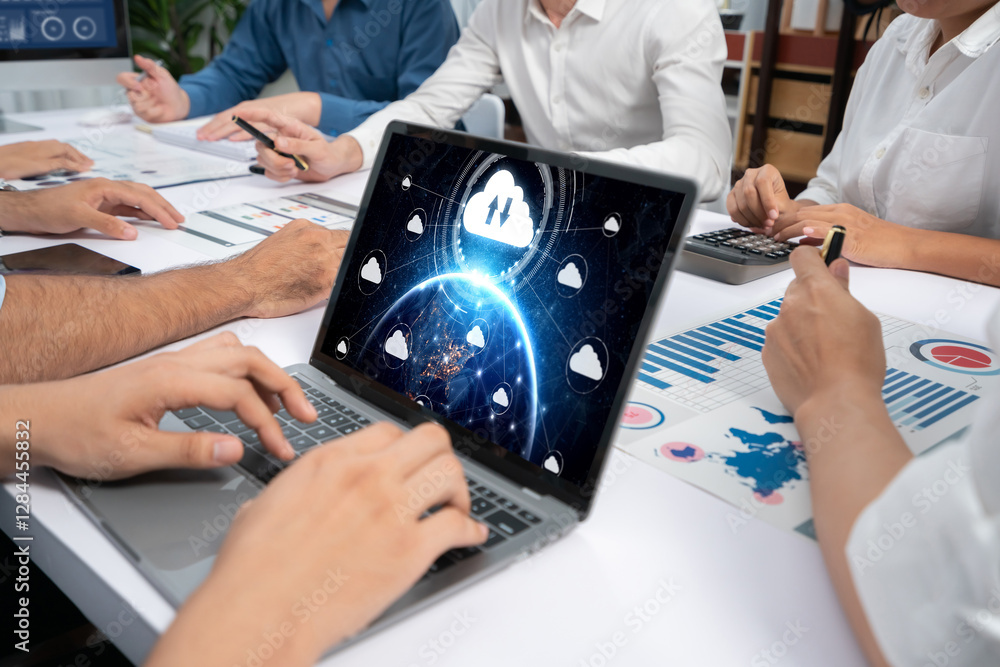 Fototapete cloud computing software for brisk remote work and personal data storage