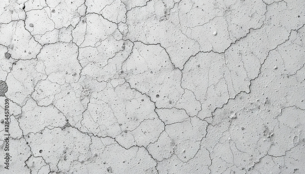 Poster a close-up view showcases a cracked concrete surface with complex patterns and textures. the neutral