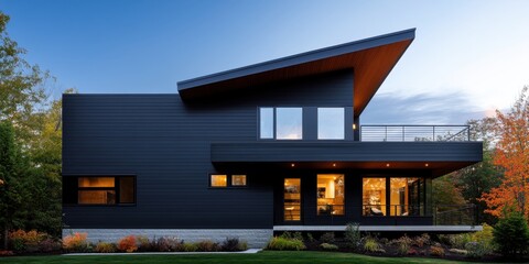 Urban Sleekness. Installing dark-toned WPC cladding with sharp trim, designed to provide insulation while enhancing the home's urban, sleek appearance.