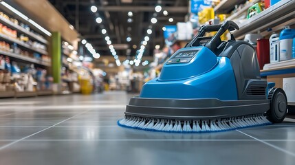 Compact scrubber drier machines in store