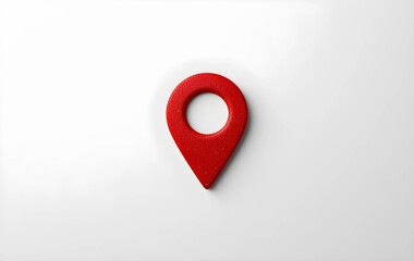 Fototapeta premium Red GPS pin symbol on white background, map pointer with red pin, GPS pin icon, GPS map pointer icon