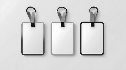 Three Blank Rectangular Hang Tags: Clean Minimalist Design Mockup AI Generated