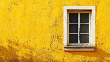 Sunny Yellow Wall with White Window