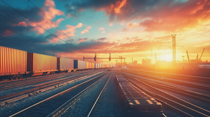 Global business of Container Cargo freight train for Business logistics concept, Air cargo trucking, Rail transportation and maritime shipping, Online goods orders worldwide. Container truck in ship

