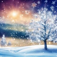 winter landscape with trees and snow