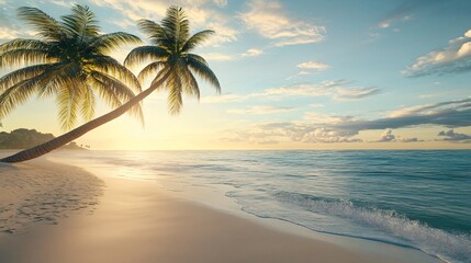 Tranquil Beach Haven with Majestic Coconut Palms