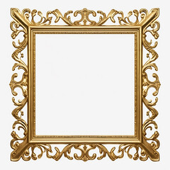 antique gold frame isolated