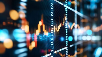 Dynamic financial graph with colorful data visualization showcasing market trends and analytics : Generative AI