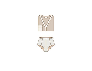 Vector illustration of cartoon underwear in minimalistic style
