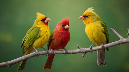 Fototapeta premium parrots on a branch