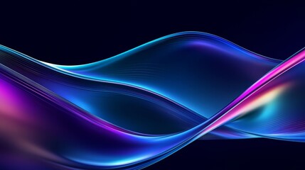 Dynamic Curved Waves Against Dark Background 