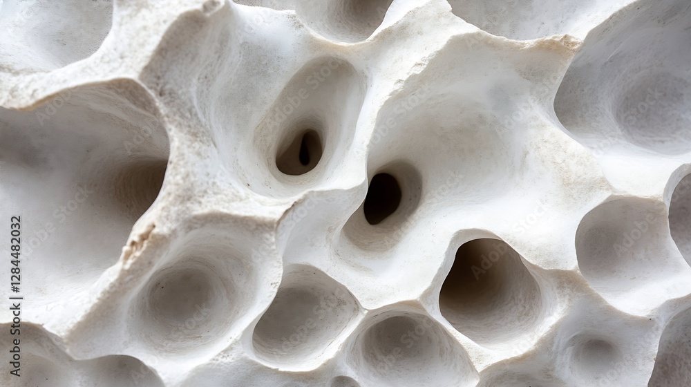 Aufkleber intricate patterns of white porous stone showcasing natural beauty and textures in macro photography