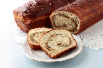 homemade tasty cakea and glass of hot tea