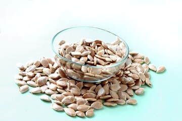 dried seeds of pumpkin vegetable close up
