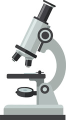 Microscope design in flat style showcasing detailed features as vector art