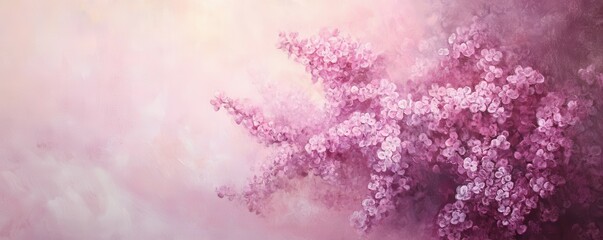 Vibrant pink cherry blossoms on soft pastel background