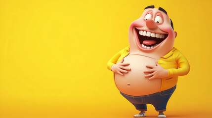 A humorous image of a cartoon character holding their belly in laughter