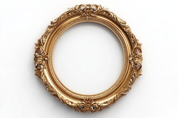 Elegant golden oval frame with intricate baroque decorations, creating a sophisticated and artistic presentation