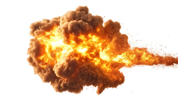 fire explotion isolated on white background PNG.AI GENERATED