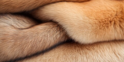 Soft, luxurious layers of delicately intertwined golden-brown fur create a warm, tactile sensation of comfort and elegance.