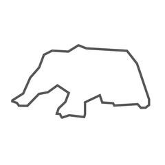 Rio Grande Do Norte State of Brazil vector map in gray color in line 