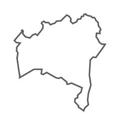 bahia State of Brazil vector map in gray color in in line 