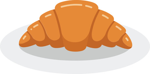 Croissant pastry in flat design style with warm colors showcasing vector art