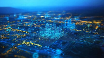 Wi-Fi Smart City: A Low Poly Wireframe Illustration